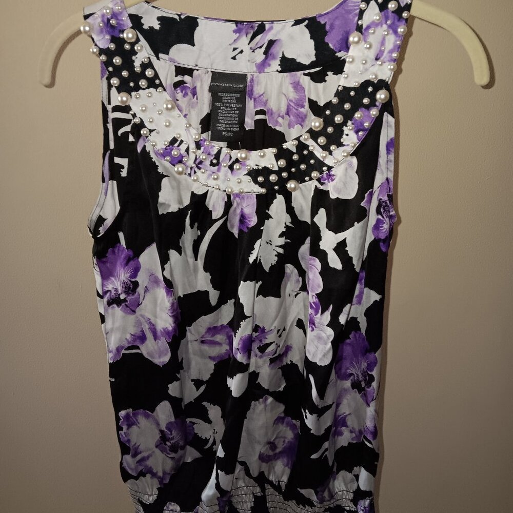 Flower print / Pearl Top